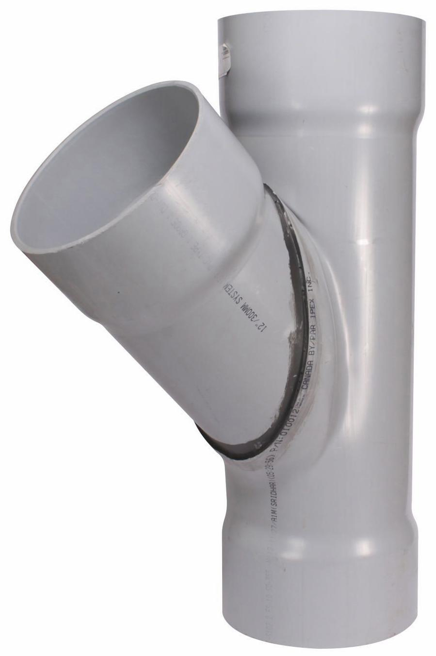 Ipex 12"x45D PVC DWV WYE HxHxH SYSTEM 15 026711 Shop Online Andrew
