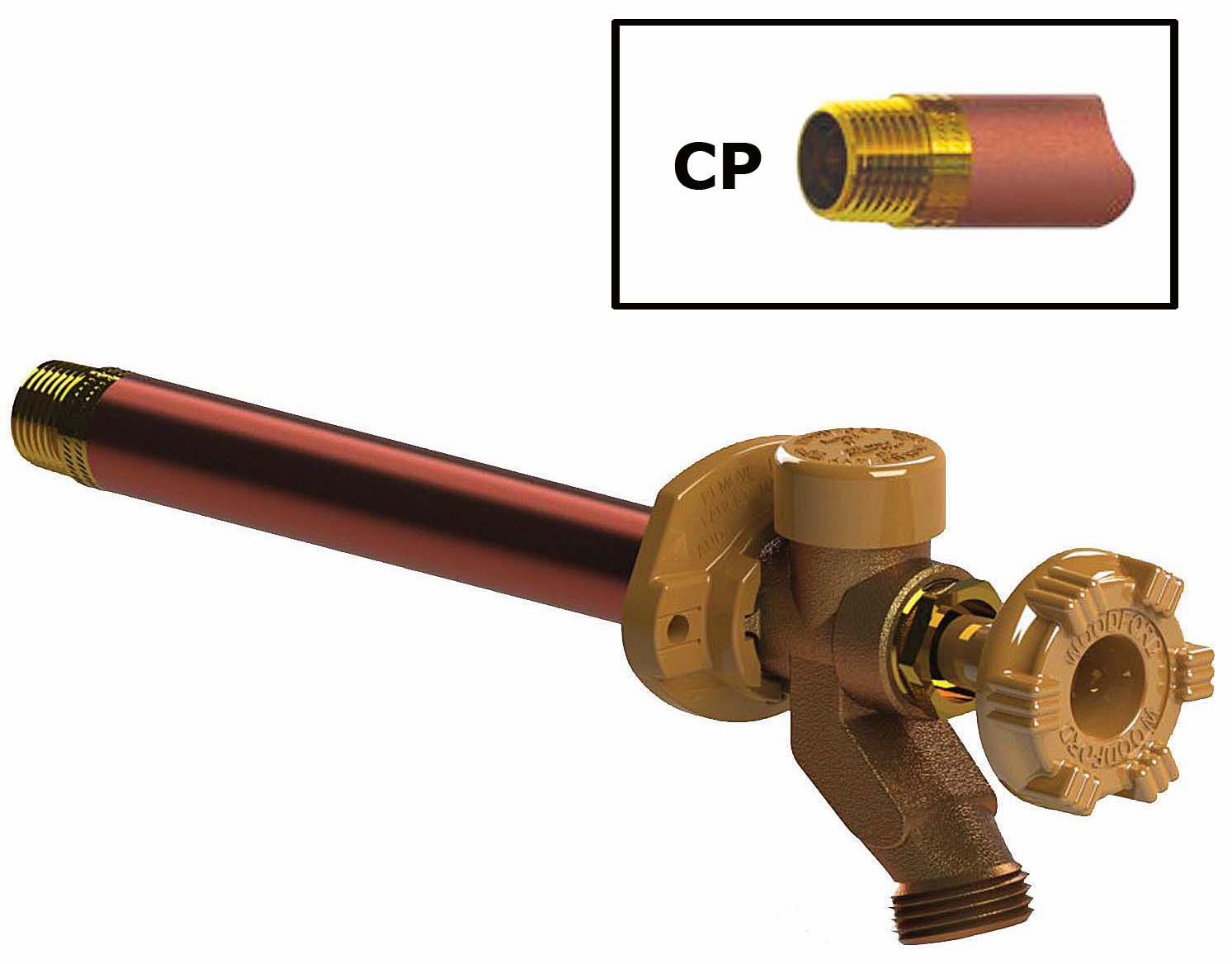 WOODFORD Model 17 Wall Faucet CP Inlet 10 Inch, Metal Handle 17CP10MH