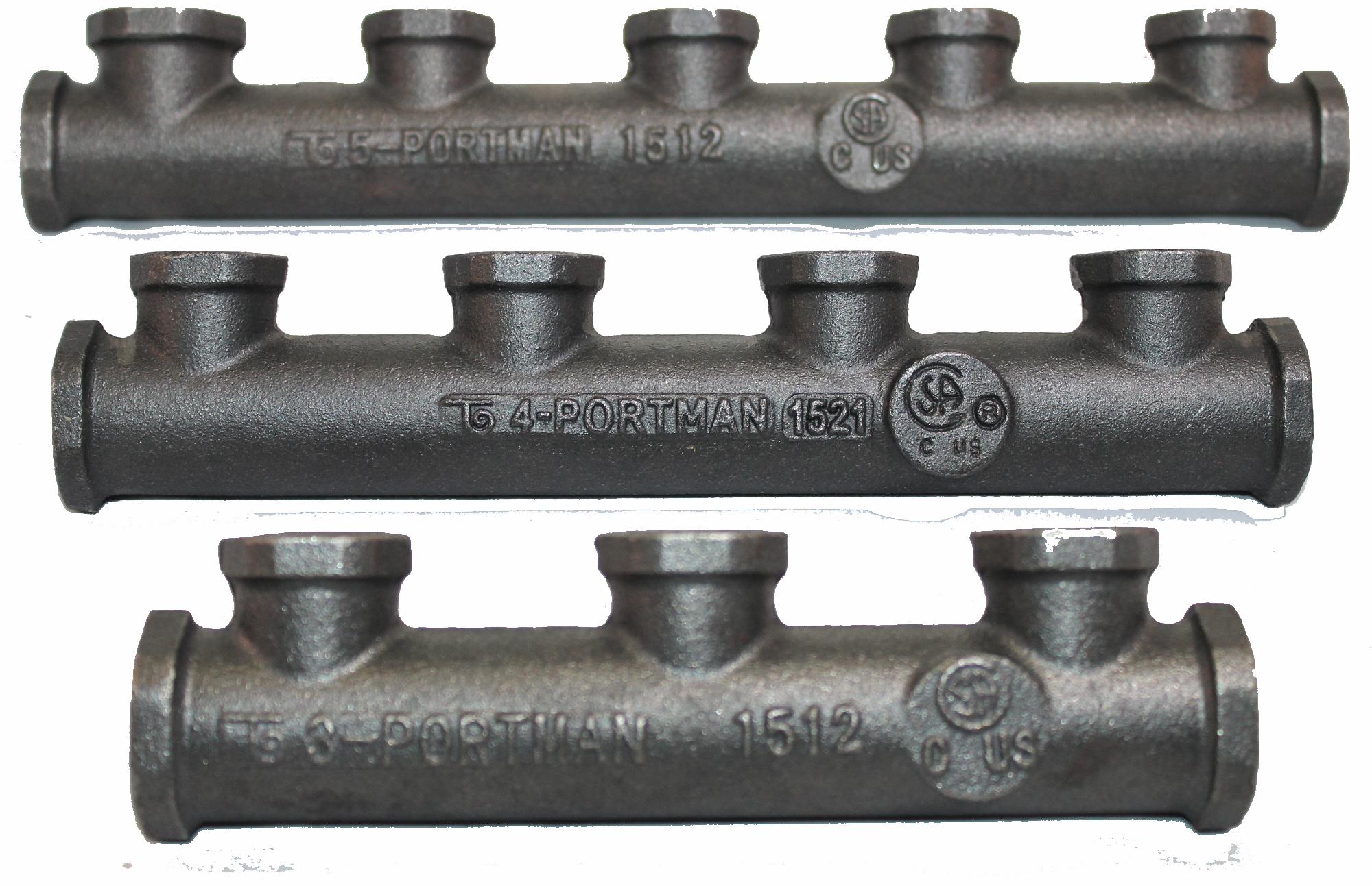 GASTITE Cast 3 port w/PT Port 1/2"F x 3 1/2"F x 1/2"F 3PORTMAN1