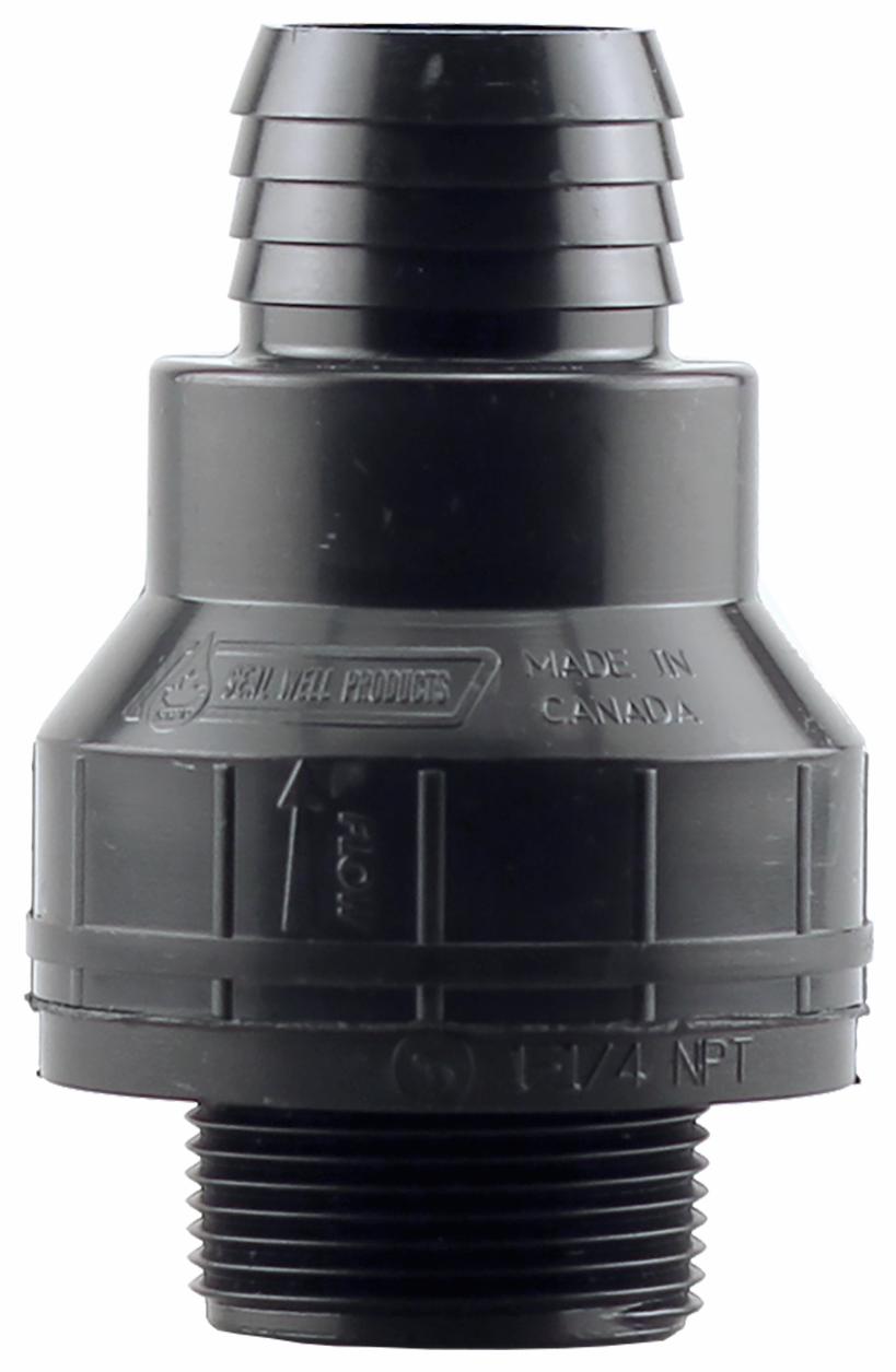 Boshart Sump Pump Check Valve 11/4" Male Pipe Therad x 11/4" Barb Or 11/2" Slip Outlet BSC